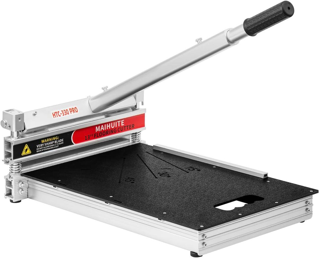 13-Inch Laminate Floor Cutter 17mm Manual LVP/ SPC/ WPC/ Bamboo/ Engineered Wood Cutter | Pro Flooring Cutting Tool with 0-45 Adjustable Angle & Tungsten Steel Blade | Dust-Free, No Electricity