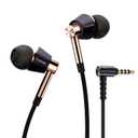 1MORE Triple Driver in-Ear Headphones with 3.5mm Jack, Wired Earbuds with Built-in Microphone/Remote, Deep Bass Stereo Sound, 8 Comfort Fit Ear Tips, Ideal for Music Gaming Running Workouts, Gold