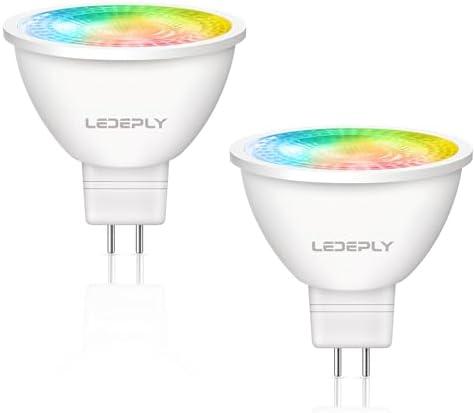 LEDEPLY Zigbee MR16 LED Smart Bulb, Hub Required, Compatible with Phi*Lip*s Hu*e*, Alexa, Google, & ConBee, 5W =50W, GU5.3, Dimmable, AC/DC 12V, Color Changing & Tunable White, 2-Pack