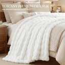 Luxury Fluffy Faux Fur Throw Blanket, Soft Plush Thick Minky Bubble Blanket for Couch Sofa Bedroom Living Room, Perfect Home Decor Gift for Women,60 * 80 in,White