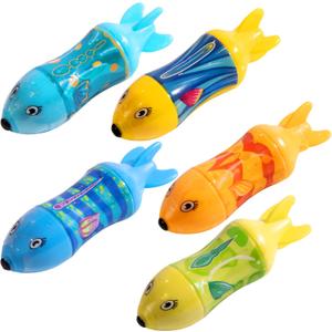 Kiddie Play Diving Pool Toys for Kids, Swimming Pool Torpedo, Shark Pool Toys 5 Pack