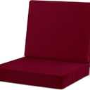 cozyide 24x24 Outdoor Cushions for Patio Furniture, Waterproof Outdoor Chair Cushions with Non-Slip Ties and Handle, Washable Deep Seat Cushions for Outdoor Furniture with Removable Cover, Burgundy