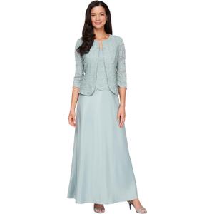 Alex Evenings Womens Two Piece Mother of The Bride Dress with Lace Jacket, 16
