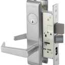 Yale - AUCN8847FL x 626 x LC 8847FL RH AUCN 626 LESS CY 8800 Mortise Lockset, Grade 1, Escutcheon Plate, Apartment with Deadbolt, RH Field Reversible, Cylinder Not Included, 626 Satin Chrome Finish
