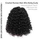 ToyoTress Kinky Curly Crochet Human Hair - 7 Inch 50G Feather-Line Invisible Knotless Crochet Human Hair For Black Women Natural Black Braiding Hair (7 Inch, 1B-50G)