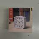 Peakeep 3D Numbers No Tick-Tock Analog Alarm Clock with Classic Beep Sound, Snooze, Manual Light and Battery Powered Small for Travel (Black-3D)