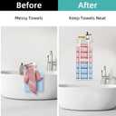 STWWO Wall Towel Rack for Rolled Towels, Towel Storage for Small Bathroom Can Holds 6 Large Towels, 30 inch Towel Racks with Shelf, White