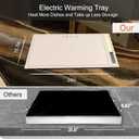 Electric Warming Tray-Kitchen Gadgets Portable Food Warmer,Foldable Roll Up Silicone Food Warming Mat with 3 Temperature Settings,Versatile Food Warmers for Parties Buffet (Beige-2Pack)