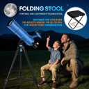 Dianfan Telescope for Kids & Adults, 90mm Aperture 550mm Astronomical Professional Telescope for Adults High Powered, Portable Travel Telescopes for Beginners with Tripod & Adapter, Bag, Folding Stool