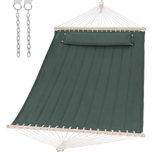 SUNCREAT Hammocks Replacement Hammock for Stand, 475 lbs Capacity, Two Person Backyard Hammock for Outside, Green Gray