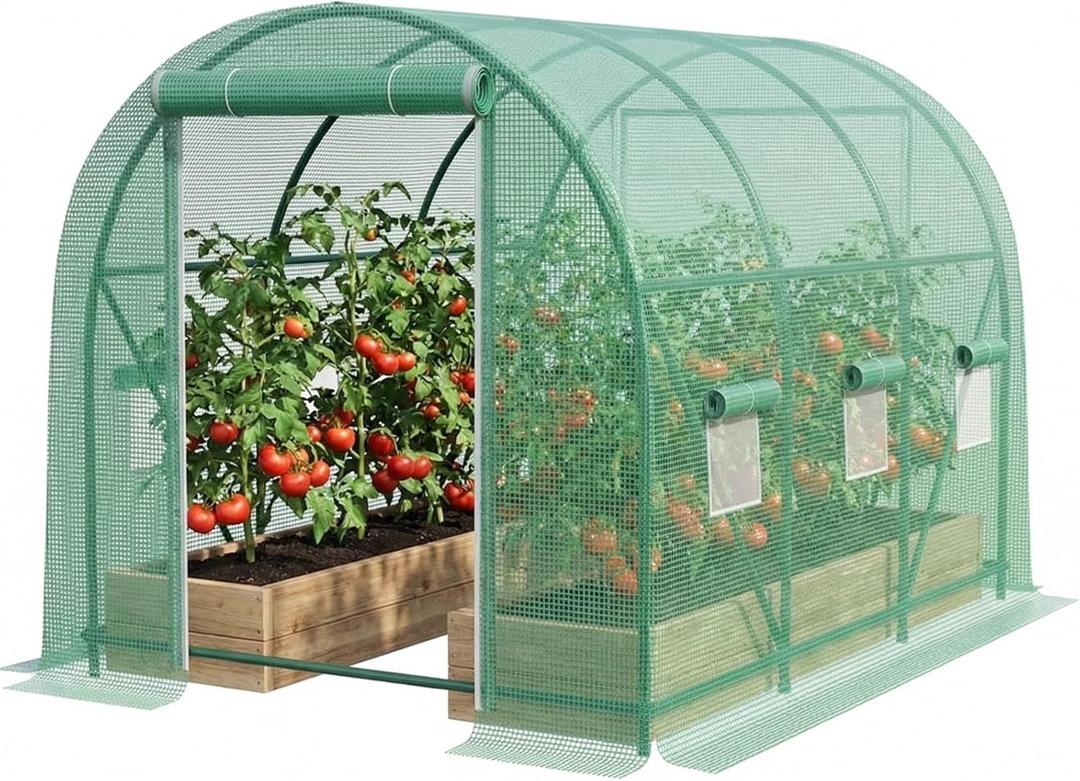 1277 FT Greenhouses for Outdoors Heavy Duty, Large Walk in Green Houses for Outside with 6 Ventilated Mesh Windows & Roll-up Door & Reinforced Frame