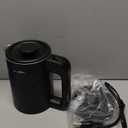 0.6L Small Electric Tea Kettle Lightweight, 20 Ounce Double Wall Hot Water Boiler Stainless Steel Auto Shut-off, 120V Portable Travel Electric Kettle Fast Boil for Tea and Coffee, Black