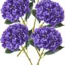 PARTY JOY 4PCS Artificial Hydrangea Silk Flowers Bouquet Faux Hydrangea Stems for Wedding Centerpieces Home Decor