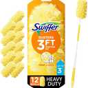 Swiffer Duster Heavy Duty Dusting Kit, Cleaning Supplies, 3 ft Extended Handle, 1 Duster, 3 Refills