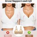 Womens Seamless Bras No Underwire Supportive Wireless Push Up Full Coverage Bralette Comfort Scalloped T-Shirt Bra (Small, Skin Color)
