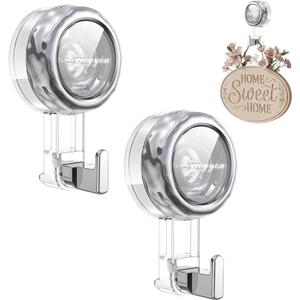 Heavy Duty Suction Cup Hooks, Strong Suction Hanger for Wreath, Shower, Window & Glass Door. Waterproof Outdoor Hooks for Bathroom Wall Hanging - Removable, No Drilling