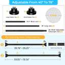 MEXAU Tension Curtain Rod for Window 40 to 78 Inch, Black, 1.26" Diameter
