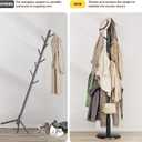 Taitiy Solid Wood Coat Rack Freestanding Coat Tree with 10 Hooks for Bedroom, Livingroom, Entryway, Sturdy Coat Hanger Stand for Hats, Coats, Scarves, Handbags, Purses