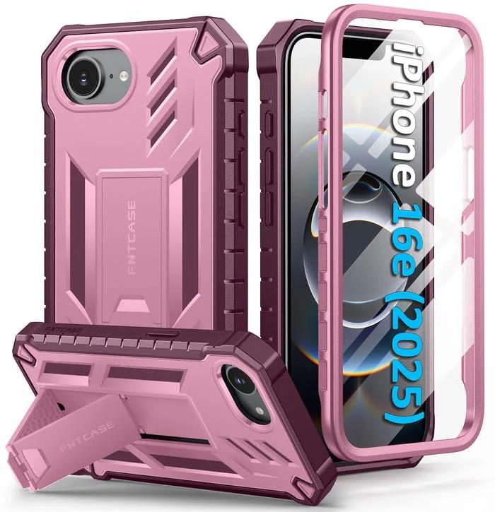 FNTCASE For IPhone SE 4/ SE 2025/ 16E Phone Case: Military Grade Shockproof With Built-In Screen Protector And Kickstand