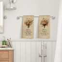 Christian Floral Kitchen Towels Decorative 16x24 Set of 2, Bible Verse Dish Towels Cloths Dishcloths Tea Towel Gifts for Christian Women, Vintage Fall Bathroom Kitchen Hand Towel Decor (Beige Flower-3 (2pk))