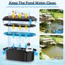 POPOSOAP 12INCH Stainless Steel Pond Waterfall Spillway with Multi-Stage Filter, 40W 660GPH Submersible Pump Kit with 9.8FT Tubing for Garden Ponds, Koi Ponds, Aquariums,Outdoor Landscapes-P7331