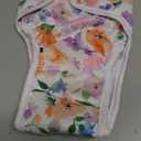 3 Pack Washable Female Dog Diapers Sanitary Pantie with Adjustable Suspender, Reusable Doggy Diapers Super Absorbent Leakproof for Dog in Heat(L, Plant)