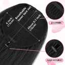 Drawstring Flick Ponytail Extension for Black Women, 14 Inch Yaki Straight Shoulder Length Ponytail with Natural Kinky Texture, Easy Wear Synthetic Hairpiece (1B Black)