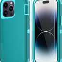 3 x Phone Case for iPhone 14 Pro Case with HD Screen Protector, Heavy Duty Shockproof & DustProof & Dropproof 3-Layer Cover Phone Case for iPhone 14 Pro (6.1'') (LakeSkyBlue)