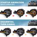 Archaic Headlights Compatible for 2021-2026 Ford Bronco 2 or 4 Door (Base/Big Bend/Badlands/Wildtrak/First Edition/Raptor],w/Amber/White Startup Animated DRL,Sequential Turn Signal)