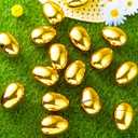 JOYIN 36Pcs Gold Easter Eggs, 2.3" Metallic Plastic Empty Eggs Fillable for Easter Hunt Supplies, Basket Stuffers, Toys Filling Treats, Party Favor