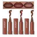 3Pcs Gradient Lip Liner and Lipstick, Matte Finish with Nude Colors Contour Lip Pencil, 2-in-1 Plump Lip Liner High Long Lasting Pigmented Lipstick Lip Makeup