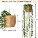 3 Pack Artificial Hanging Plants in Boho Handwoven Baskets for Living Room, Bedroom, Bathroom Wall Shelf Decor