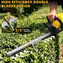 21" Cordless Hedge Trimmer - 21V Portable Electric Bush Trimmer with 2 x 4.0Ah Batteries & Charger & 180 Rotatable Handle & Dual-Action Blade 3/5" Cutting Width for Garden Yard Maintenance