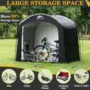 Happy Travel Bike Storage Shed Tent, Waterproof Portable Bicycle Cover with 30% More Top Storage Space for 4 Bikes,Clips Easy Setup Outdoor Sheds Shelter for Motorcycle, Garden Tools, Lawn Mower, 7.3x5x6.1 ft for 4 Bikes