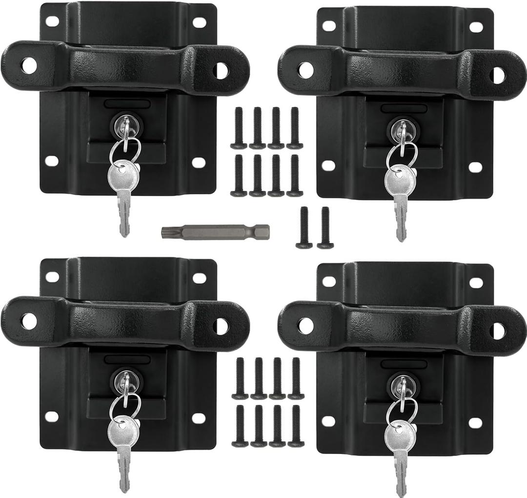 JINCHEN Bed Tie Down Anchors Plates Brackets Fit for 2015-2022 F150 F250 F350 Box Link Tie Downs with Truck Bed Tie Downs for Truck, 4 Pack