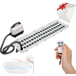 Portable Spa Bubble Bath Massager, Bathtub Massager Spa Jet Mat - Remote Control Can Adjust Massage Intensity in 6 Levels, with Electric Pump, Inflatable Pillow, Enjoy a Full Body Massage