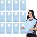 Avalon Towels Waterproof Adult Bibs for Women, Clothing Protector bibs for adults senior citizens washable (Blue (Pack of 12))