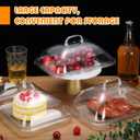 8 Pack Clear Acrylic Serving Tray with Dome Lid Rectangular Food Tray for Cake Dessert Buffet Serving Food Banquets Parties Restaurant Display,10.83 x 8.46 x 5.59 in