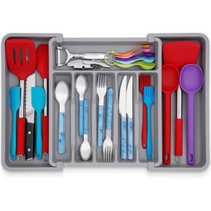 Kitchen Drawer Organizer for Silverware, Utensils, Cutlery, 
Expandable Flatware Holder for Drawers
