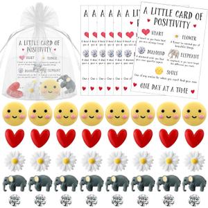 Lincia 20 Set Social Work Appreciation Gifts Bulk Easter Emotional Positivity Support Inspirational Card Pocket Resin Mini Ornament Staff Employee Coworker Office Team Teacher (Cute)