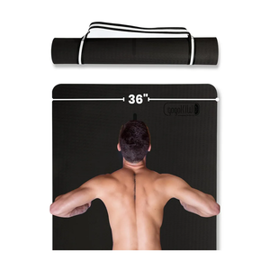 Extra Wide Yoga Mat for Men Women (72"L x 36"W) Non Slip Fitness & Exercise Mat with Alignment Marks for Yoga, Pilates, Floor Workouts Black with White Dots, Size: Standard (1/4 inch Thick)