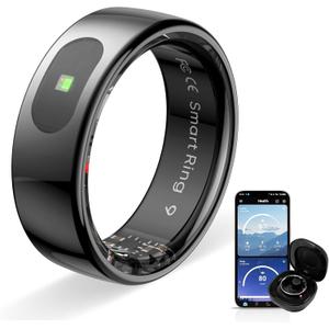 Touch Smart Ring Upgraded Version Health Ring Pro, with Bluetooth Remote Control and Motion Detection, 10ATM Waterproof Fitness Tracker for Men and Women Daily use (Black Touch, 10)