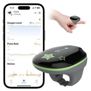 Wearpulse Children Pulse Oximeter KidsO2 Ring, Continuous Kids O2 Sat Monitor Finger for Oxygen with Audible Reminder, Rechargeable Pulse Ox Tracking Child's Blood Oxygen Saturation & Pulse Rate for 3~10 Years Old Kids, with App & PC Chart Report