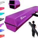 Balance Beam - Folding Floor Gymnastics Equipment for Kids, Non Slip Base - 6 FT to 10 FT for Home Gym Use (8 ft, Purple)