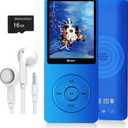 MP3 Player, Music Player with 16GB Micro SD Card, Build-in Speaker/Photo/Video Play/FM Radio/Voice Recorder/E-Book Reader, Supports up to 128GB (Dark Blue)