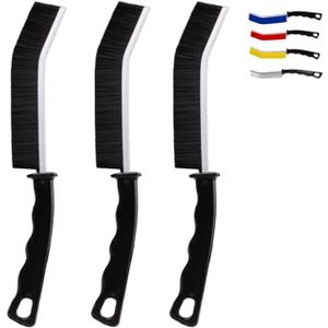 3 x Crevice Cleaning Brush Cleaning Tools Cleaning Supplies Grout Brush Scrub Brush Toilet Brush for Household Use for Cleaning Bathroom Kitchen 3 Pcs (Black)