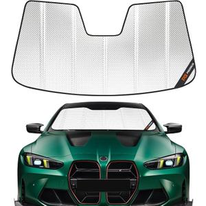 Windshield Sun Shade for BMW 4 Series Convertible 2014-2020,for BMW M4 Convertible 2014-2020, Reflective Aluminum Film Front Window Sunshade-B