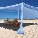 Beach Canopy Tent Shade with Sidewalls 10x10FT, 6.6FT Tall, UPF50+ Sun Shelter, Windproof & Water Resistant, Includes Guylines Sand Shovel Stability Poles, Easy Up for Beach Outdoor Camping Backyard