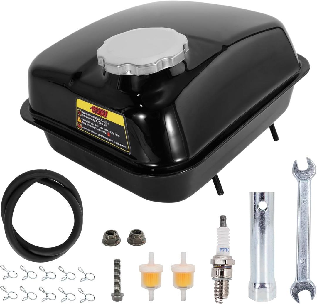 RUTU Gas Fuel Tank Compatible with Predator 212 196cc Coleman CT200U BT200X KT196 Baja Warrior Heat 5.5hp 6.5hp Mb165 Mb200 Mini Bike Go Kart Pit Bike Parts (Upgrade Side Style)