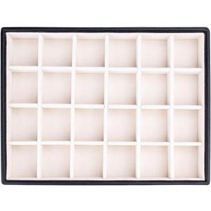 SANQIANWAN Leather Jewelry Organizer Trays Velvet Liner Storage Drawer Display Case Stackable Trays for Necklace,Rings and Earring (Black2)